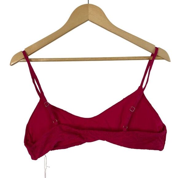 Andie The Molokai Swim Bikini Top Womens L Pink Lava Floral Stretch Swimwear - Picture 4 of 11